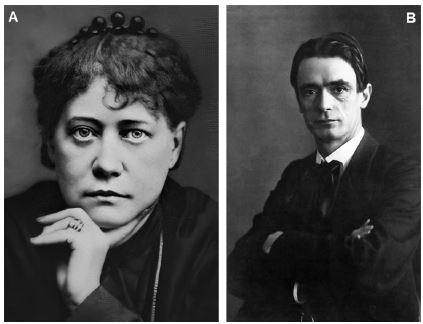 Fotografías de Helena Petrovna Blavatsky (A) y de Rudolf Steiner (B).