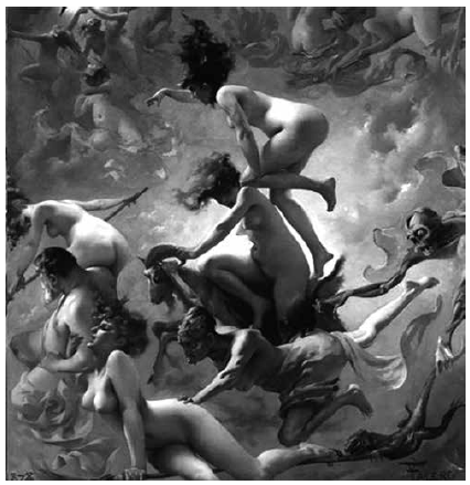 Brujas yendo al Sabbath (1878), de Luis Ricardo Falero (1851-1896).